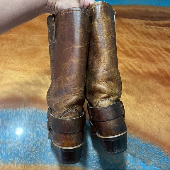 Vintage Frye 12R Brown leather Harness Boots USA Cowgirl size 6 - Picture 7 of 16